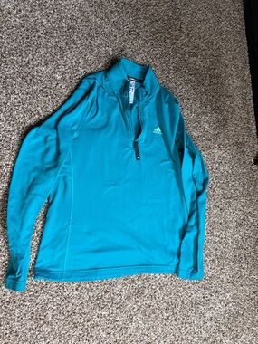 adidas Women’s Teal Quarter-Zip Training Pullover